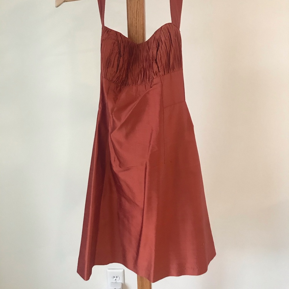 Custom Made Burnt Orange Cocktail Dress